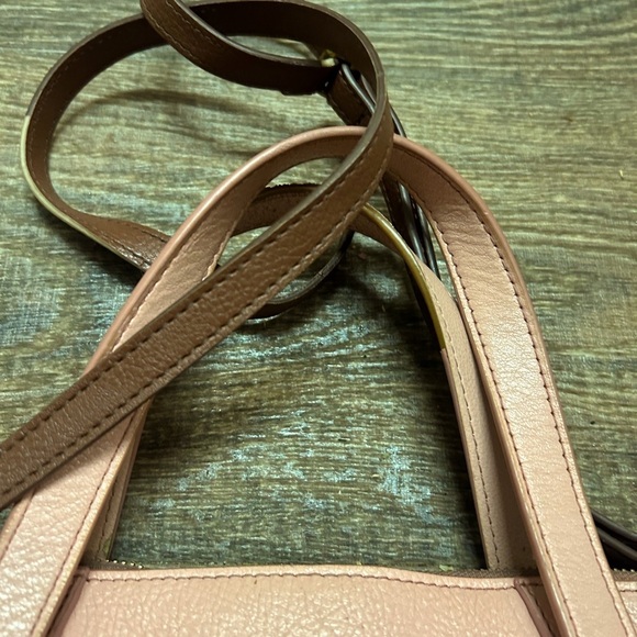 Fossil Pink Leather Tote Bag- EUC 2 straps smaller size - Picture 9 of 11